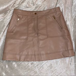 Beige faux Leather skirt